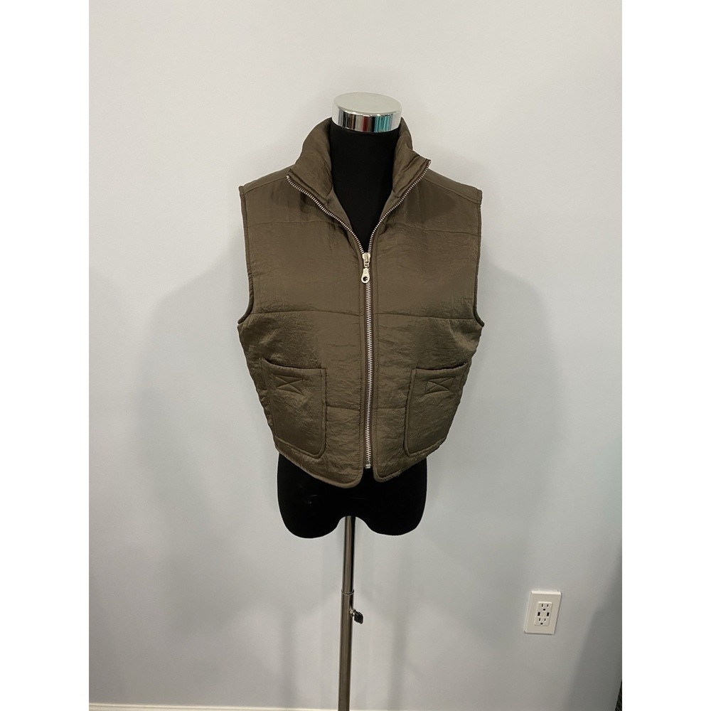 VINTAGE Dockers‎ Puffer Vest Jacket Women's Brown Outdoor 90s